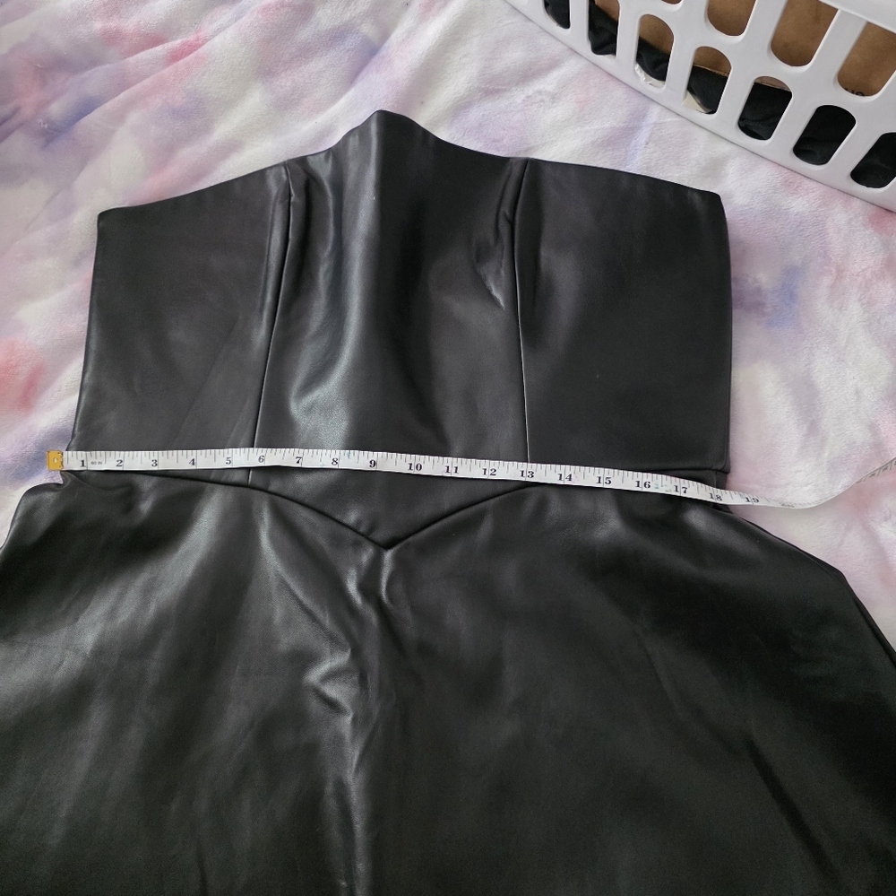 Blackmilk Black Faux Leather Corset Dress - Picture 6 of 6